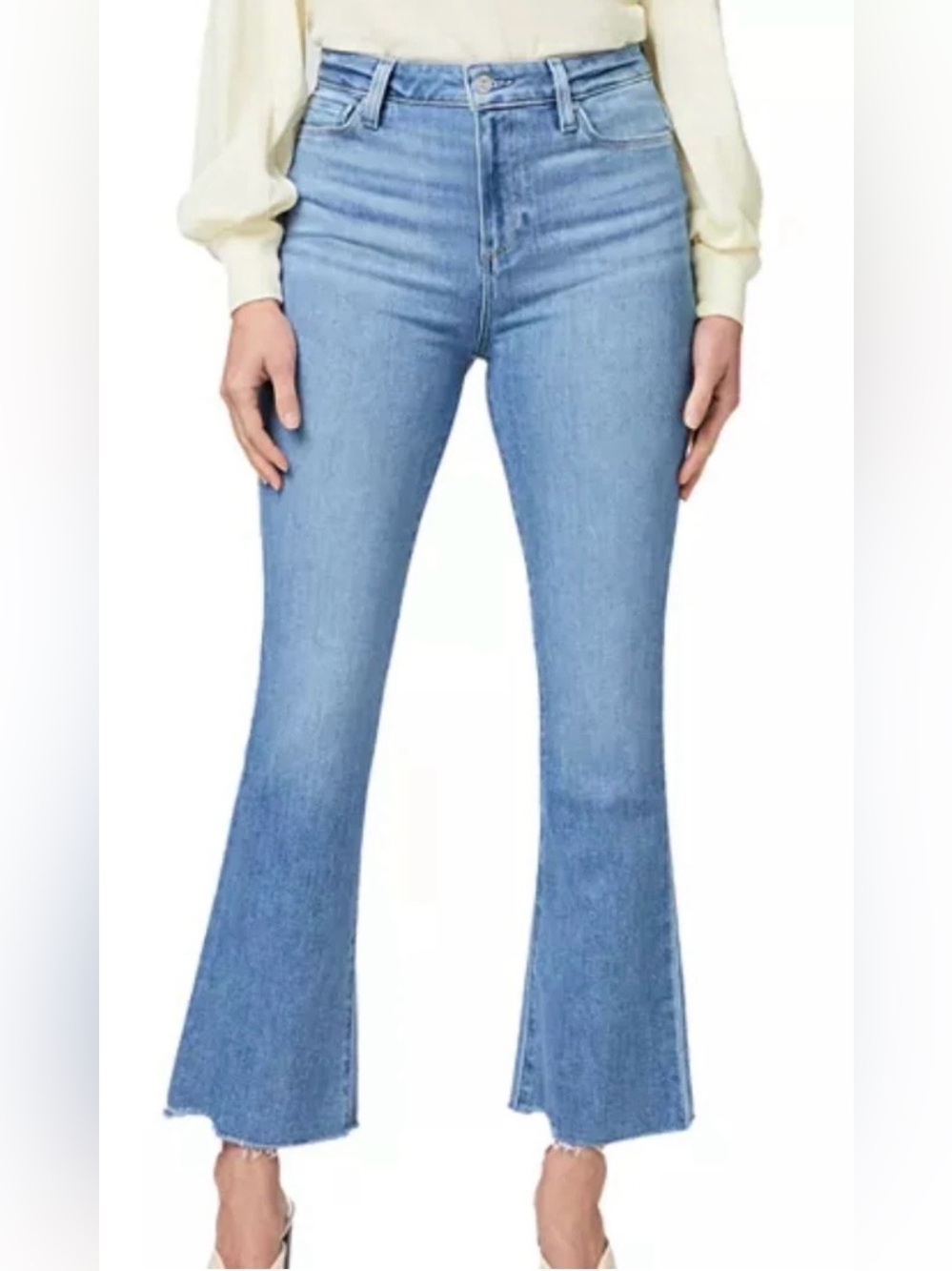 PAIGE NWT Claudine High Rise Ankle Flare Blue Jeans Size 31